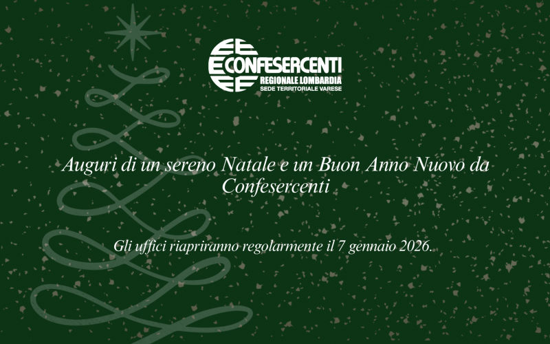 Auguri di un sereno Natale e un Buon Anno Nuovo da Confesercenti